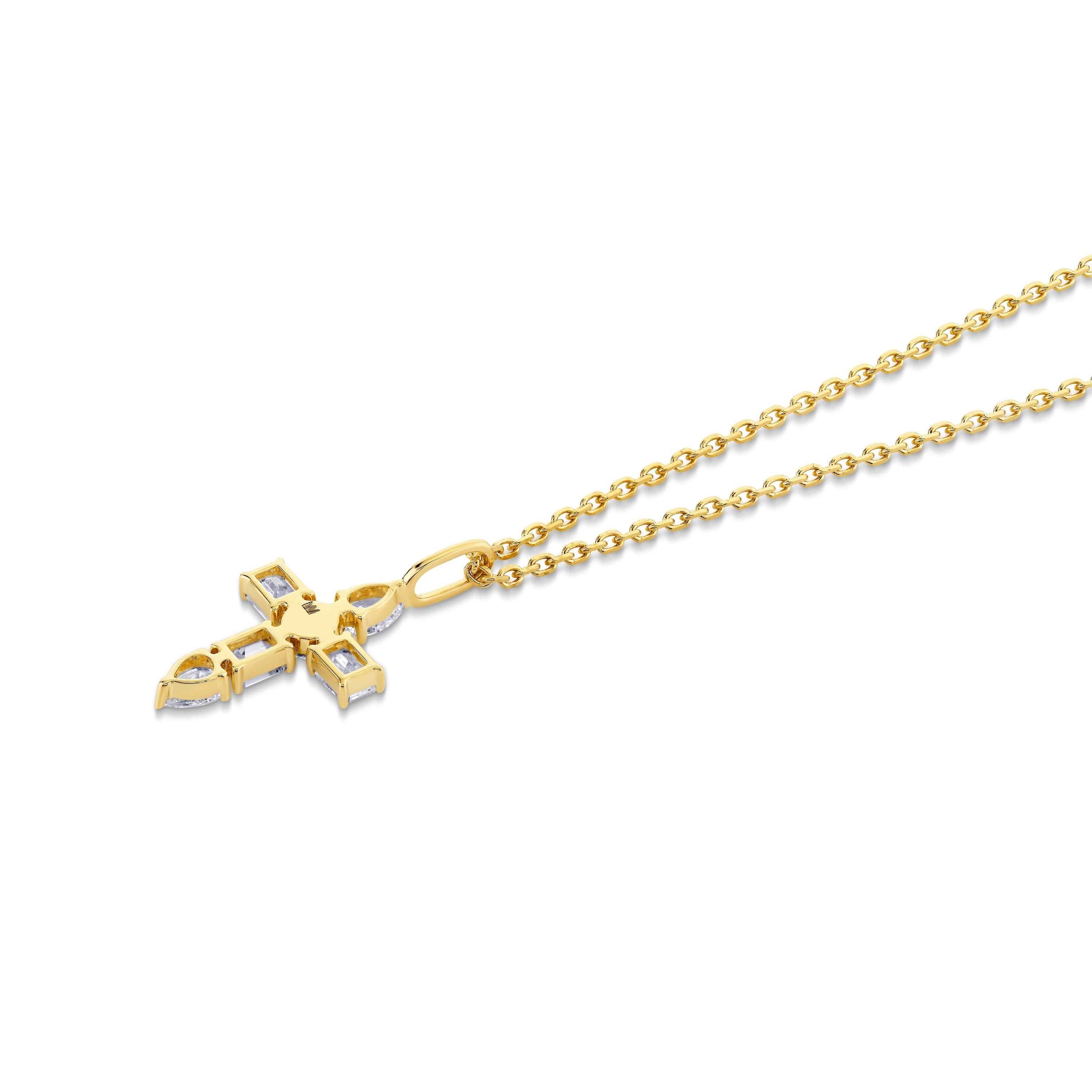 MICHAEL M Fashion Necklaces Montage Diamond Emerald Cross Pendant