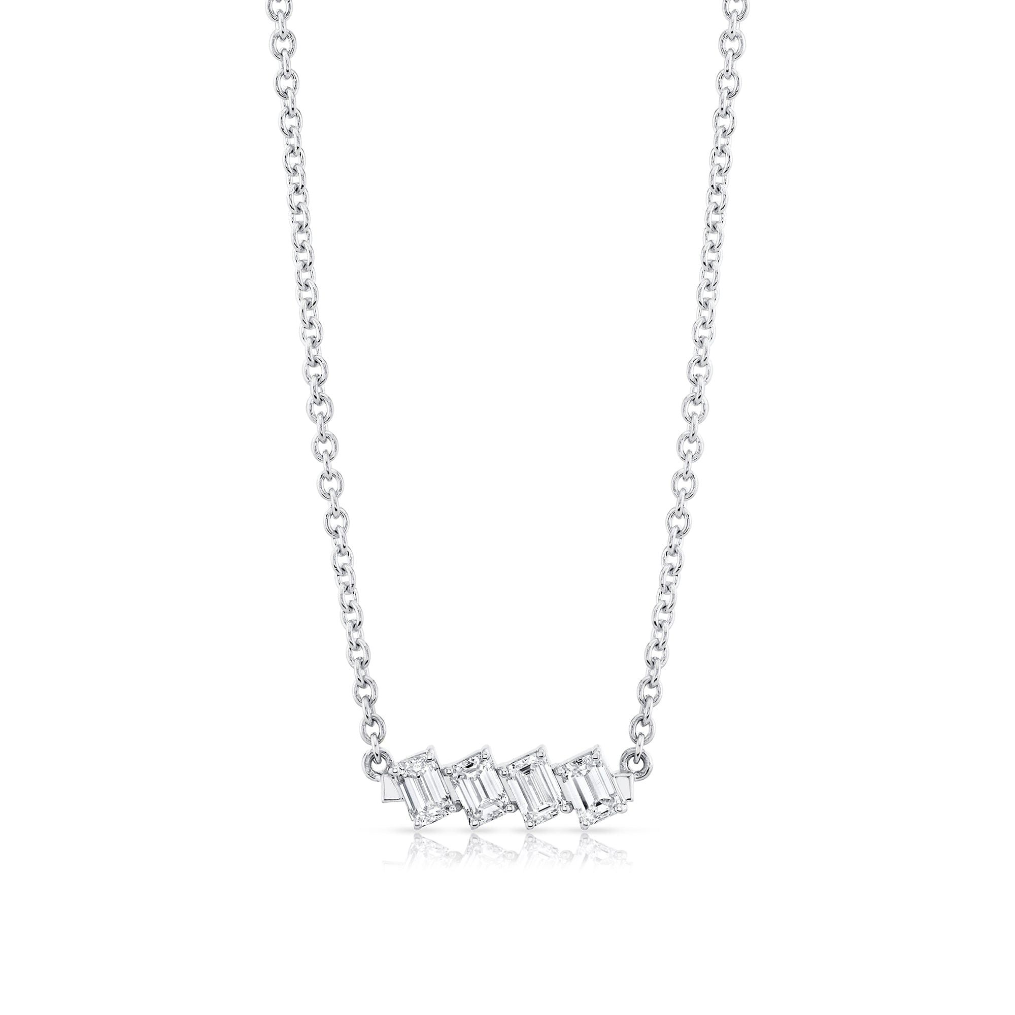 MICHAEL M Fashion Necklaces Montage Emerald Cut Diamond Bar Necklace