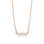 MICHAEL M Fashion Necklaces Montage Emerald Cut Diamond Bar Necklace