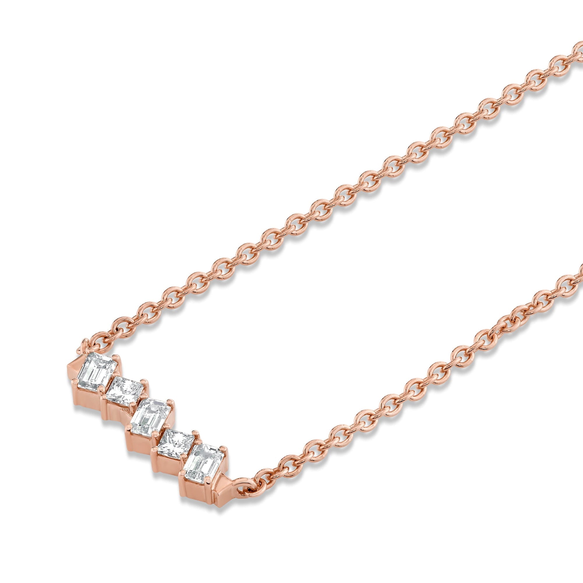 MICHAEL M Fashion Necklaces Montage Emerald & Princess Diamond Bar Necklace