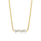 MICHAEL M Fashion Necklaces Montage Emerald & Princess Diamond Bar Necklace