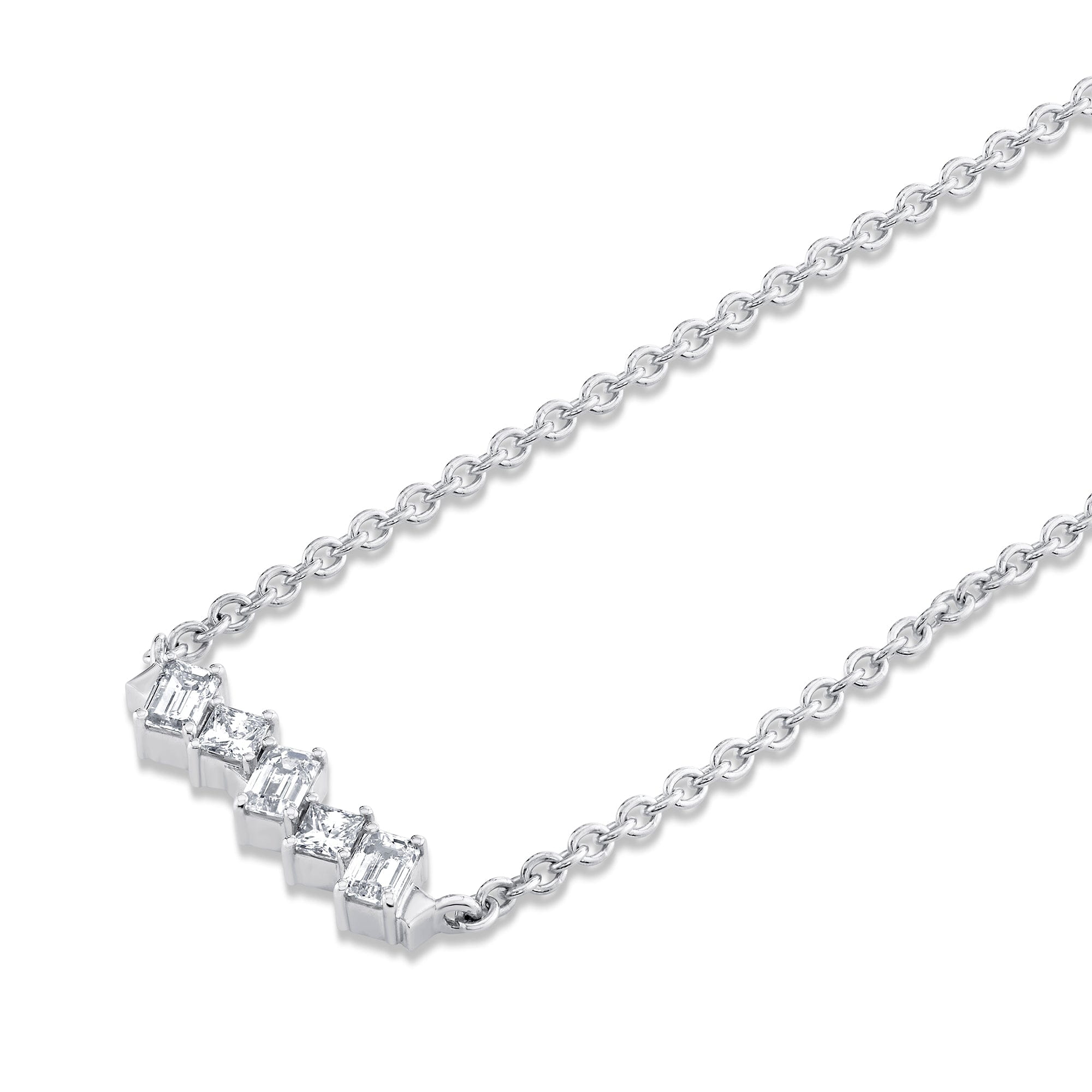 MICHAEL M Fashion Necklaces Montage Emerald & Princess Diamond Bar Necklace