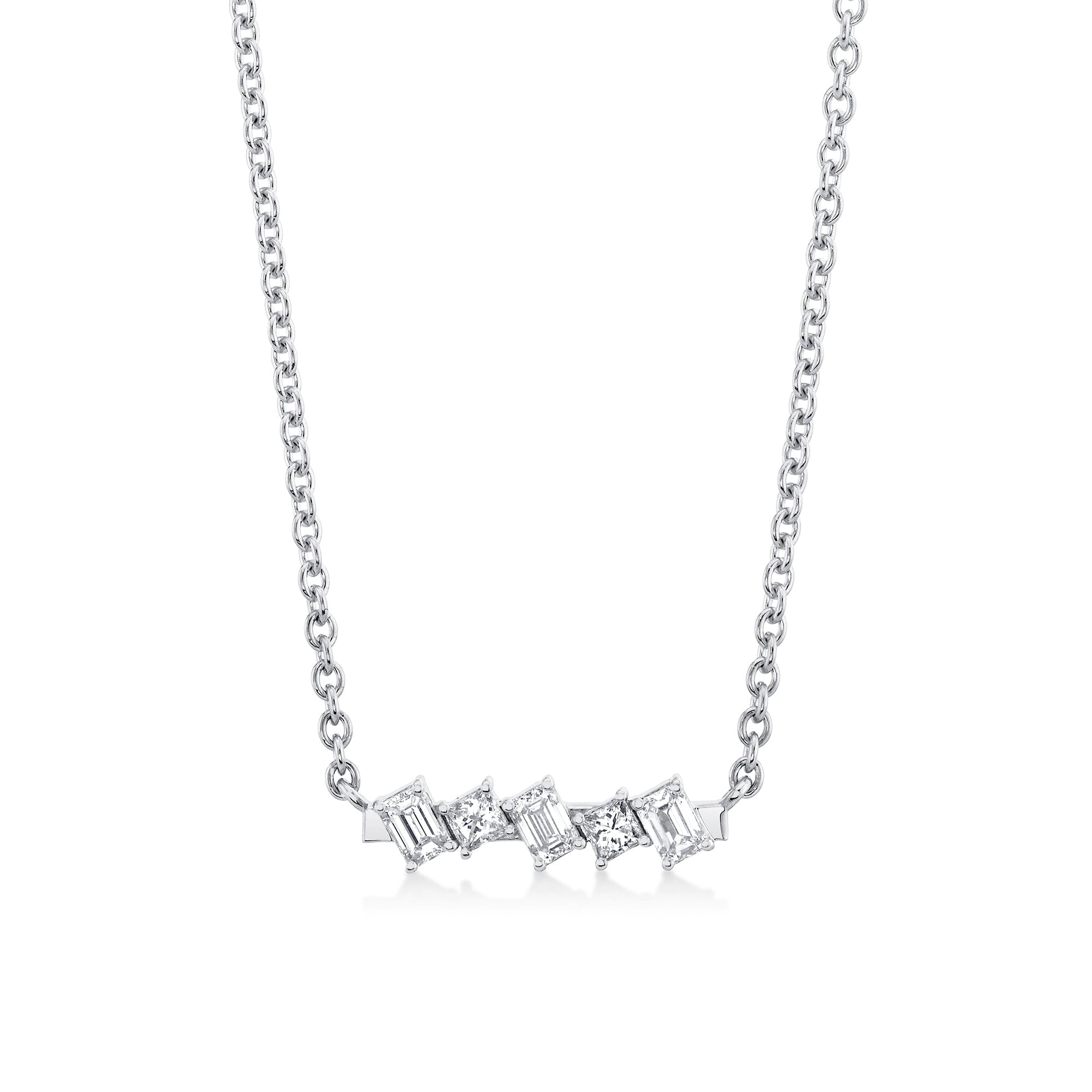 MICHAEL M Fashion Necklaces Montage Emerald & Princess Diamond Bar Necklace