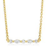MICHAEL M Fashion Necklaces Montage Marquise and Round Cut Diamond Bar Necklace