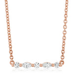 MICHAEL M Fashion Necklaces Montage Marquise and Round Cut Diamond Bar Necklace