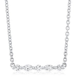 MICHAEL M Fashion Necklaces Montage Marquise and Round Cut Diamond Bar Necklace