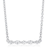 MICHAEL M Fashion Necklaces Montage Marquise and Round Cut Diamond Bar Necklace