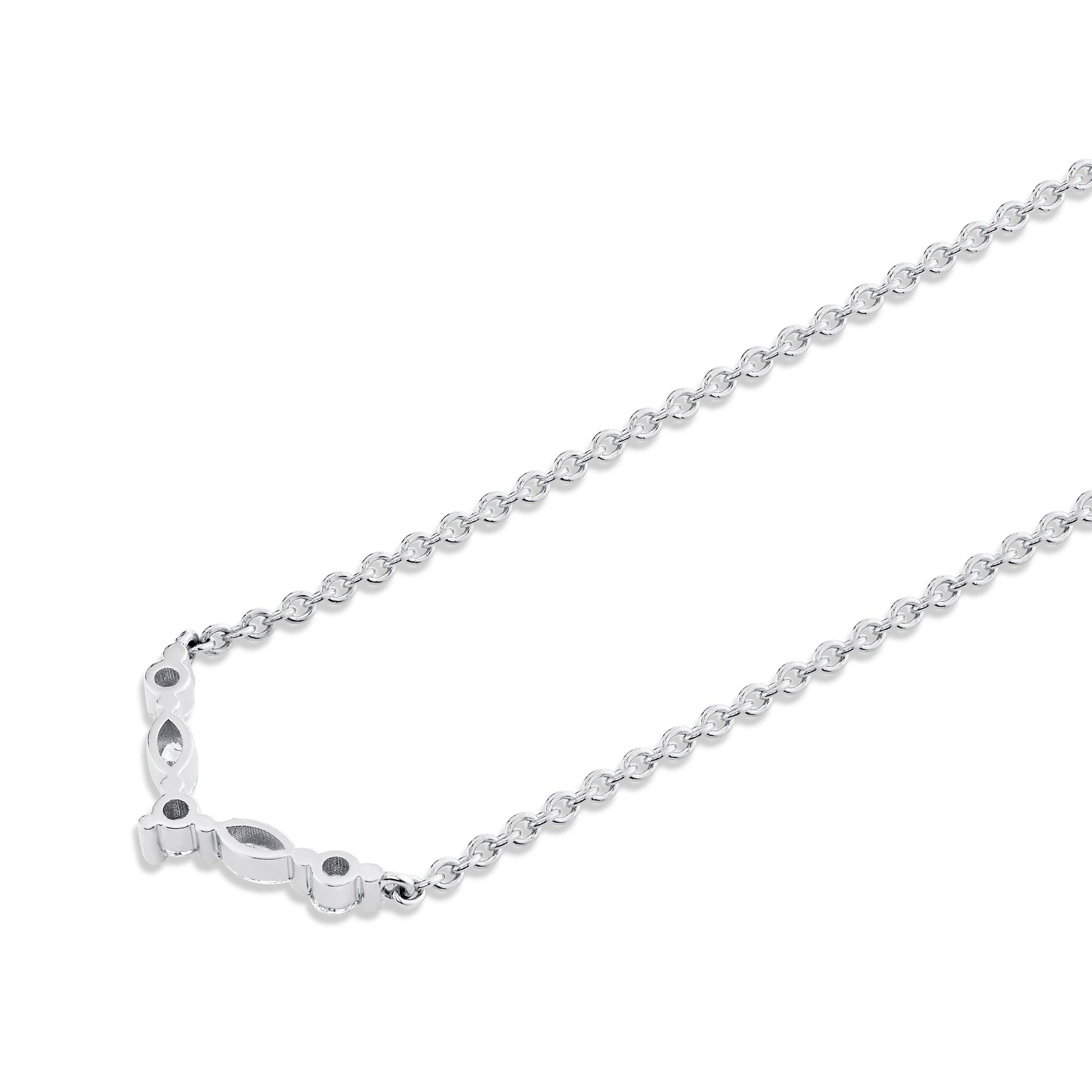 MICHAEL M Fashion Necklaces Montage Marquise and Round Cut Diamond Chevron Necklace