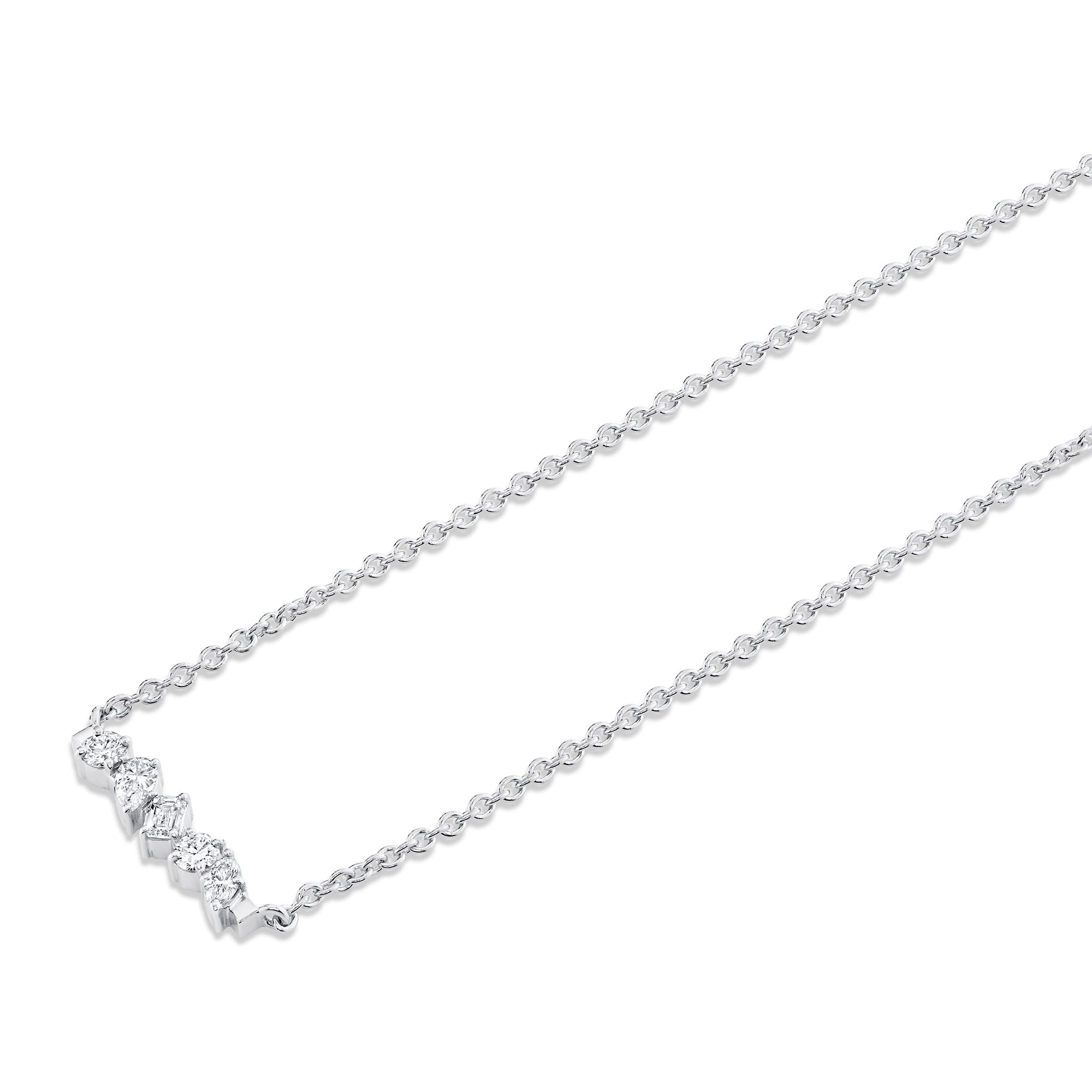 MICHAEL M Fashion Necklaces Montage Mixed Cut Diamond Bar Necklace