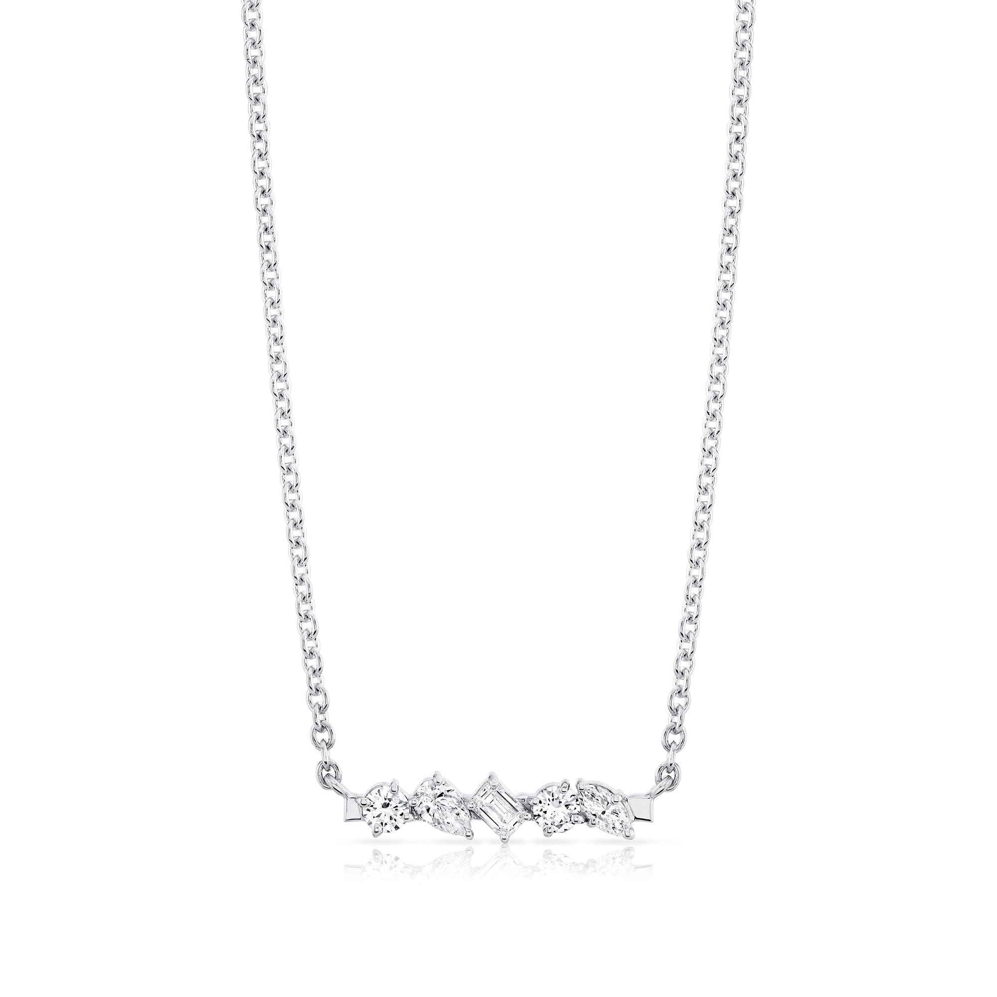 MICHAEL M Fashion Necklaces Montage Mixed Cut Diamond Bar Necklace