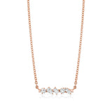 MICHAEL M Fashion Necklaces Montage Mixed Cut Diamond Bar Necklace