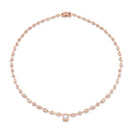 MICHAEL M Fashion Necklaces Montage Oval Diamond Center Riviera Necklace