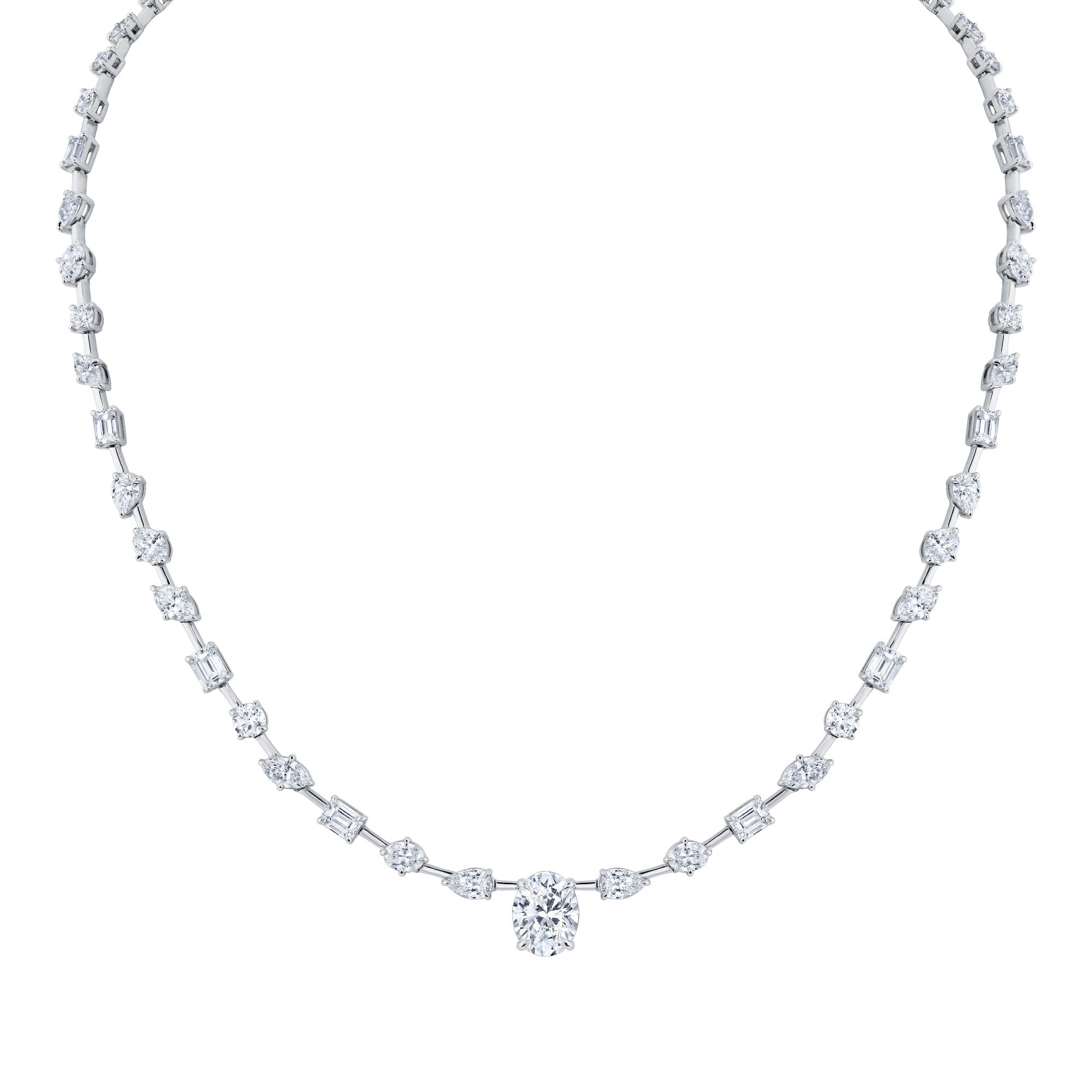 MICHAEL M Fashion Necklaces Montage Oval Diamond Center Riviera Necklace