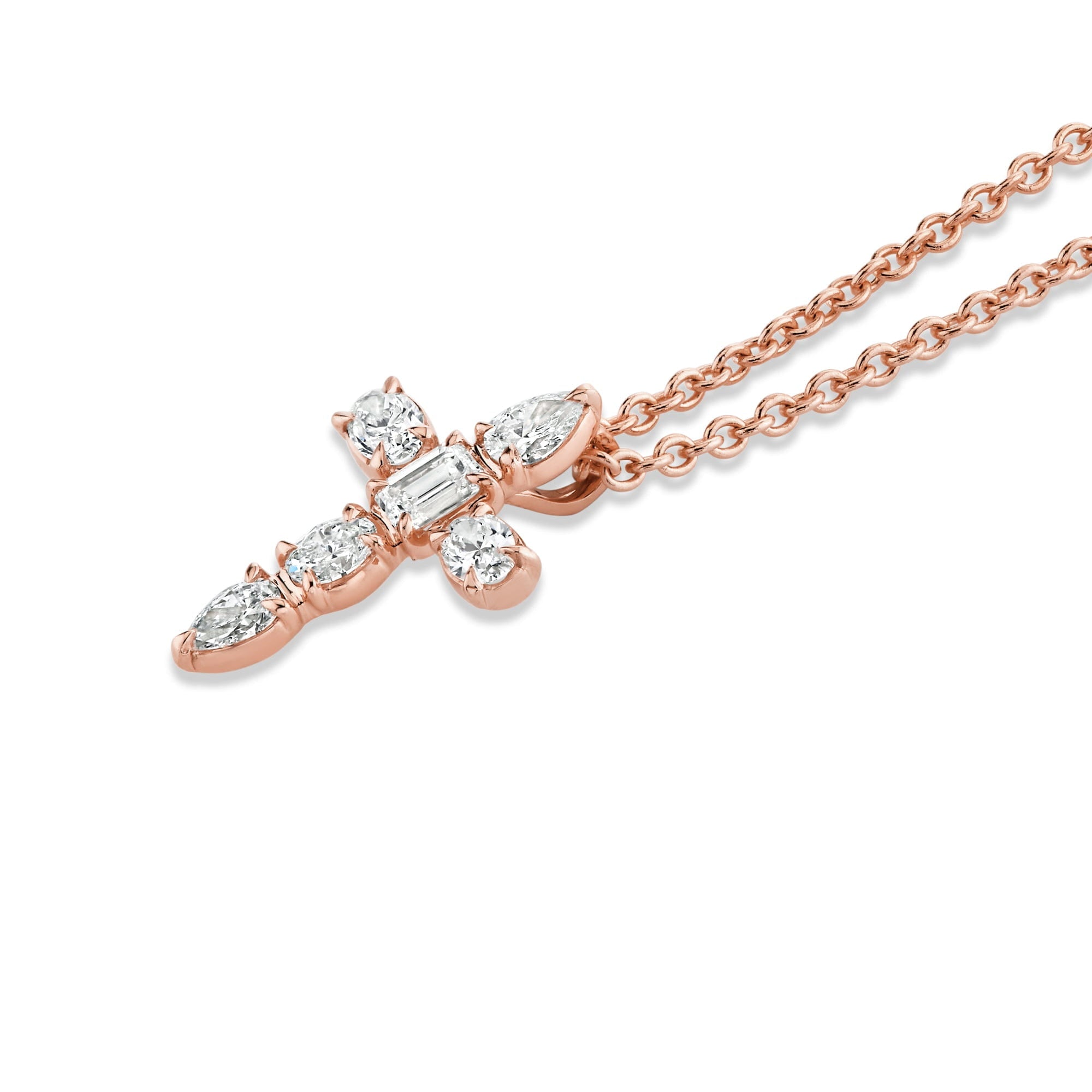 MICHAEL M Fashion Necklaces Montage Small Diamond Cross Pendant