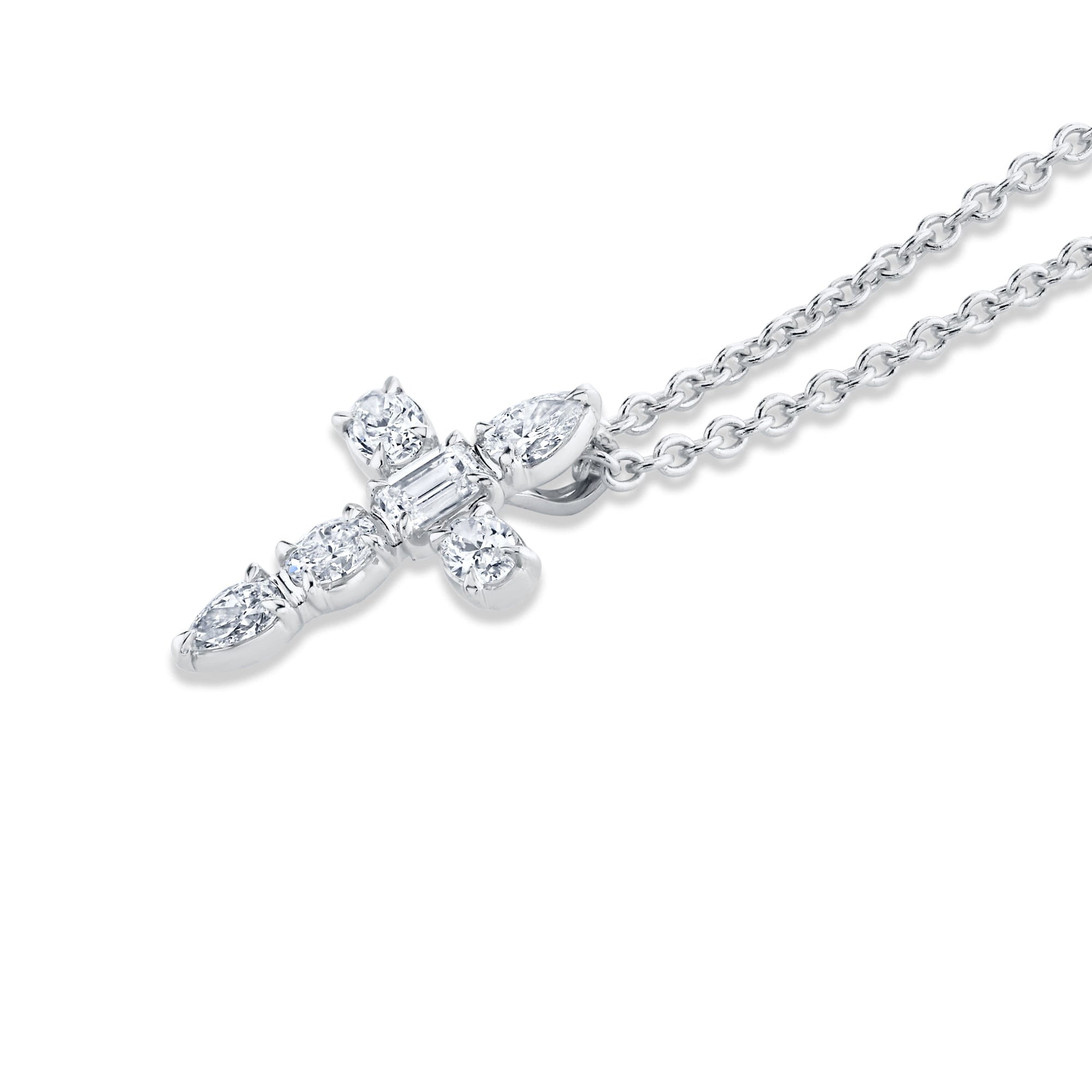 MICHAEL M Fashion Necklaces Montage Small Diamond Cross Pendant