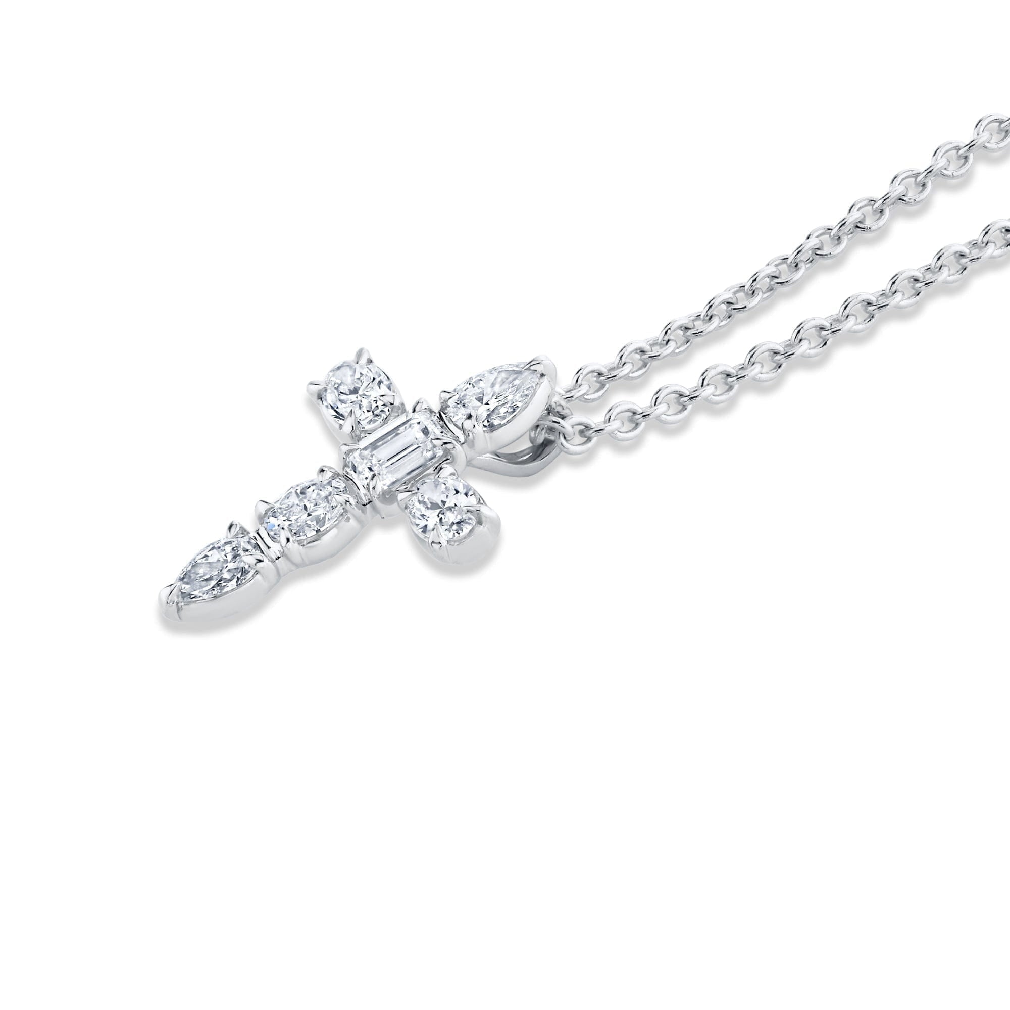 MICHAEL M Fashion Necklaces Montage Small Diamond Cross Pendant