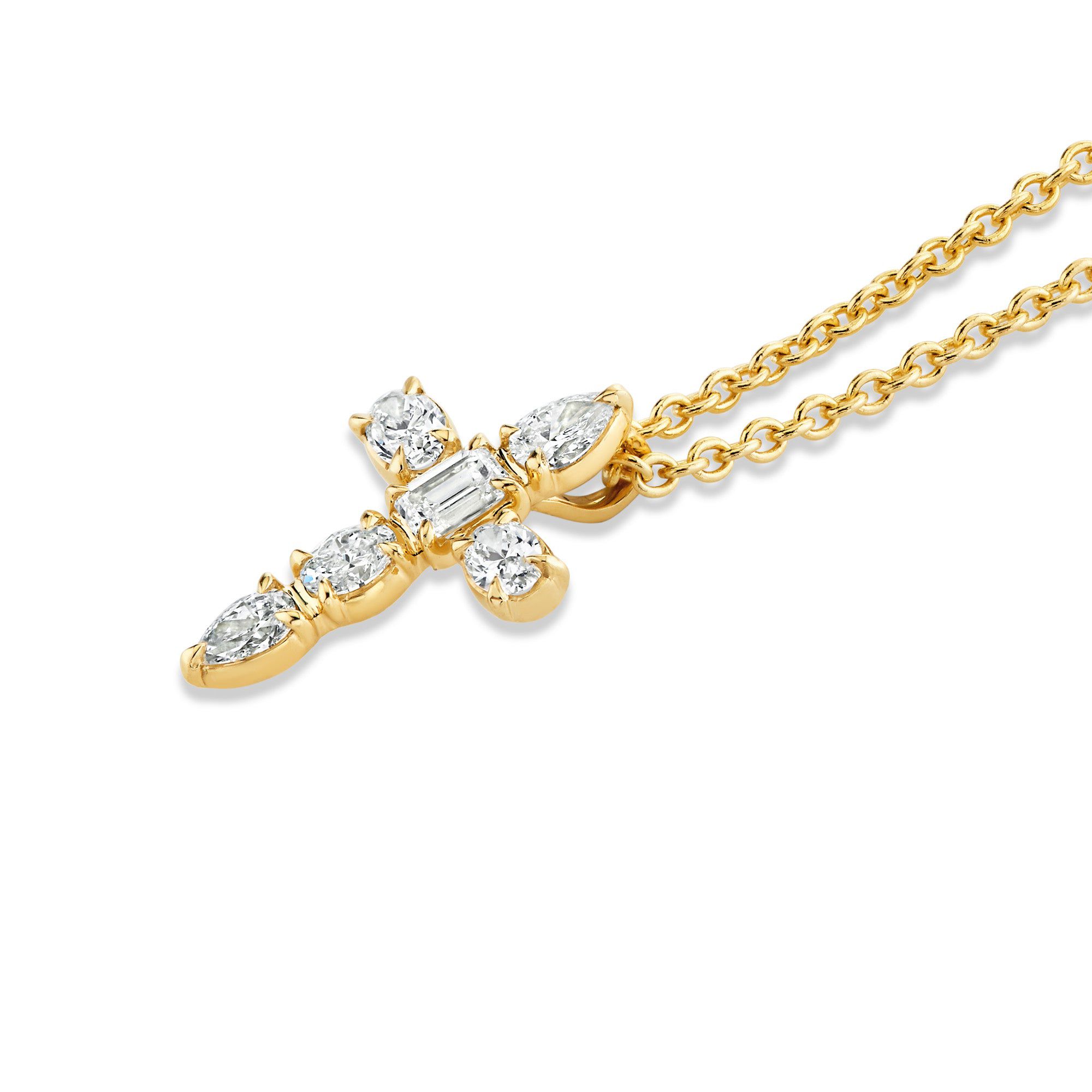MICHAEL M Fashion Necklaces Montage Small Diamond Cross Pendant