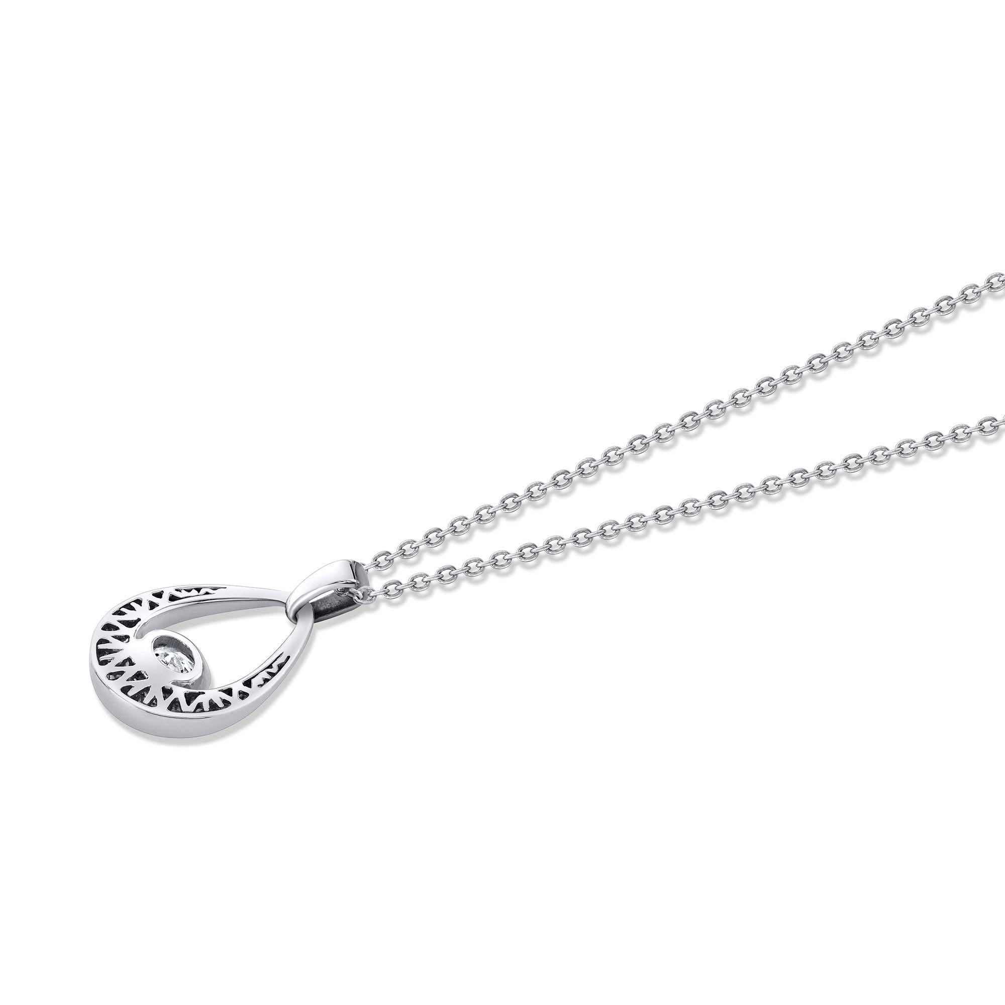 MICHAEL M Fashion Necklaces Orb Teardrop Bezel Necklace