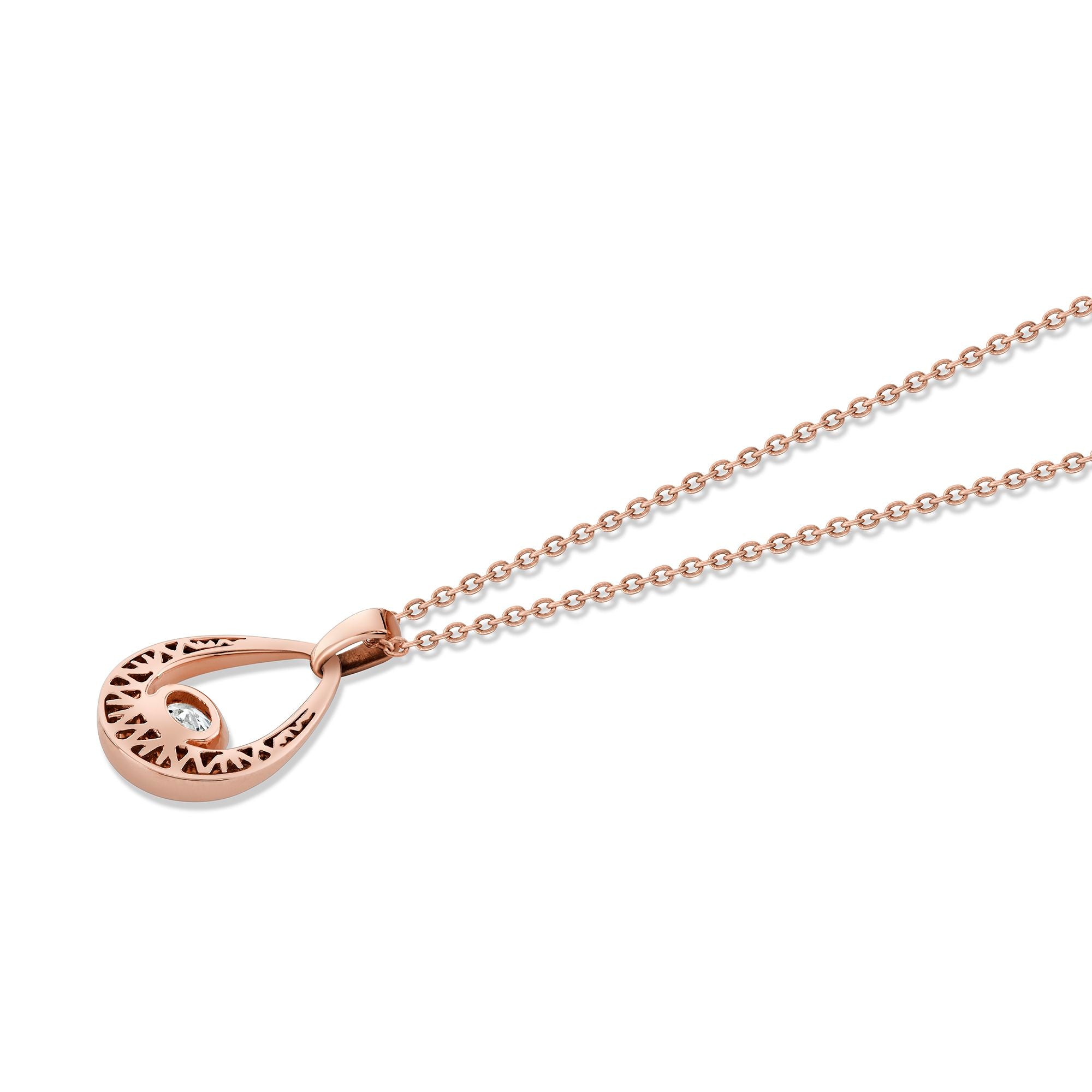 MICHAEL M Fashion Necklaces Orb Teardrop Bezel Necklace