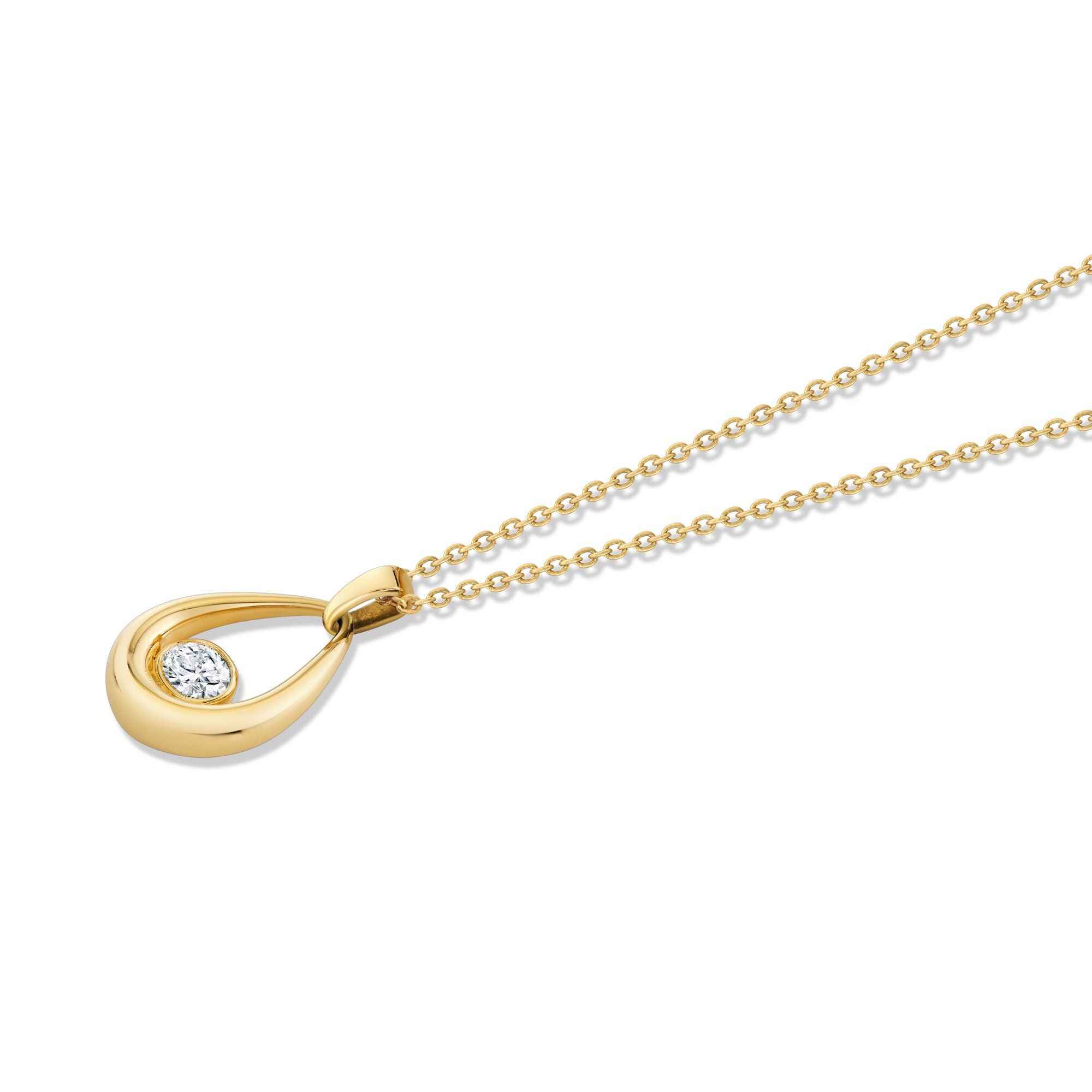 MICHAEL M Fashion Necklaces Orb Teardrop Bezel Necklace