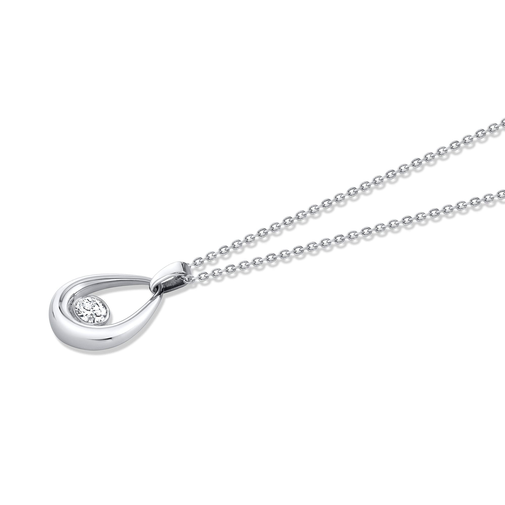 MICHAEL M Fashion Necklaces Orb Teardrop Bezel Necklace