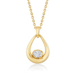 MICHAEL M Fashion Necklaces Orb Teardrop Bezel Necklace