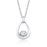 MICHAEL M Fashion Necklaces Orb Teardrop Bezel Necklace