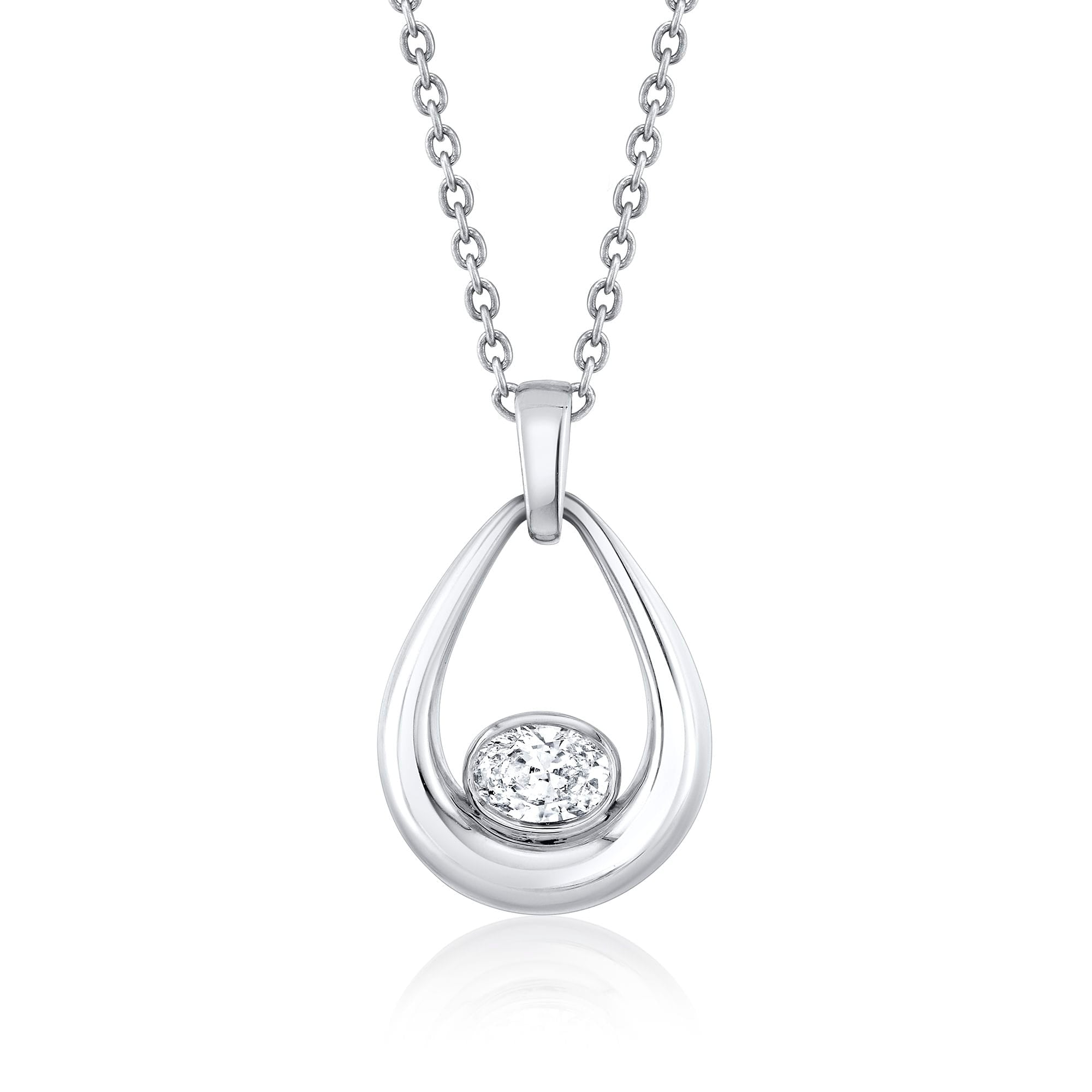 MICHAEL M Fashion Necklaces Orb Teardrop Bezel Necklace