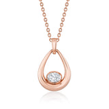 MICHAEL M Fashion Necklaces Orb Teardrop Bezel Necklace