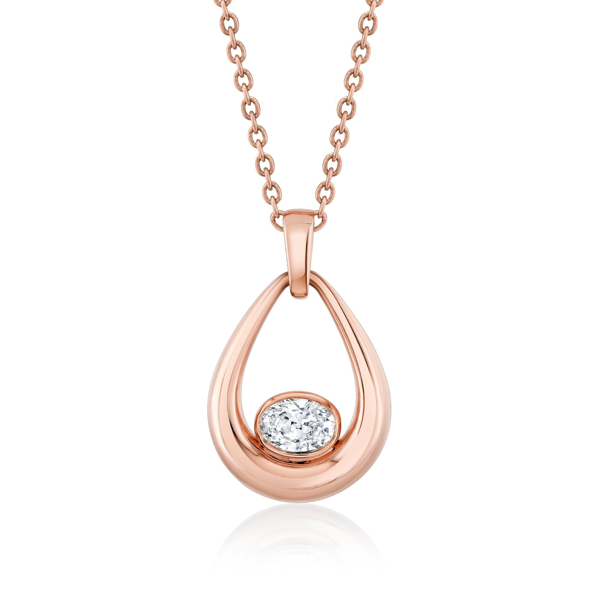 MICHAEL M Fashion Necklaces Orb Teardrop Bezel Necklace