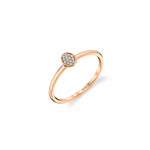MICHAEL M Fashion Rings 14K Rose Gold / 4 Micro Pavé Mini Oval Ring F292