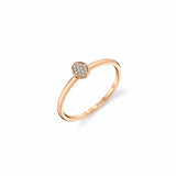 MICHAEL M Fashion Rings 14K Rose Gold / 4 Micro Pavé Mini Oval Ring F292