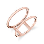 MICHAEL M Fashion Rings 14K Rose Gold / 4 Solid Double Band Ring F328-RG4