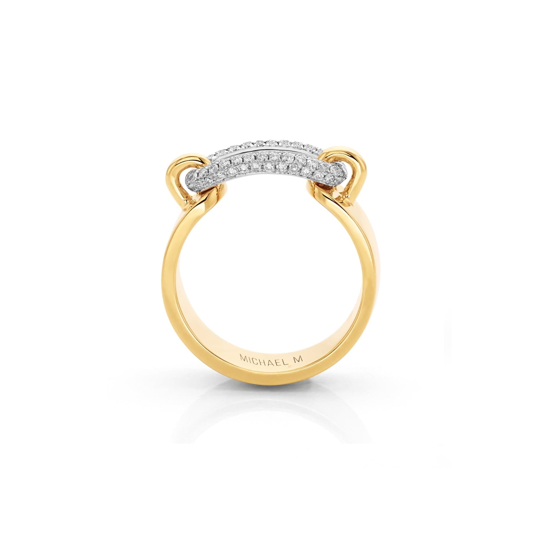 MICHAEL M Fashion Rings 14K Two-Tone Gold Pavé Luxe Link Ring