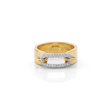MICHAEL M Fashion Rings 14K Two-Tone Gold Pav√© Luxe Link Ring