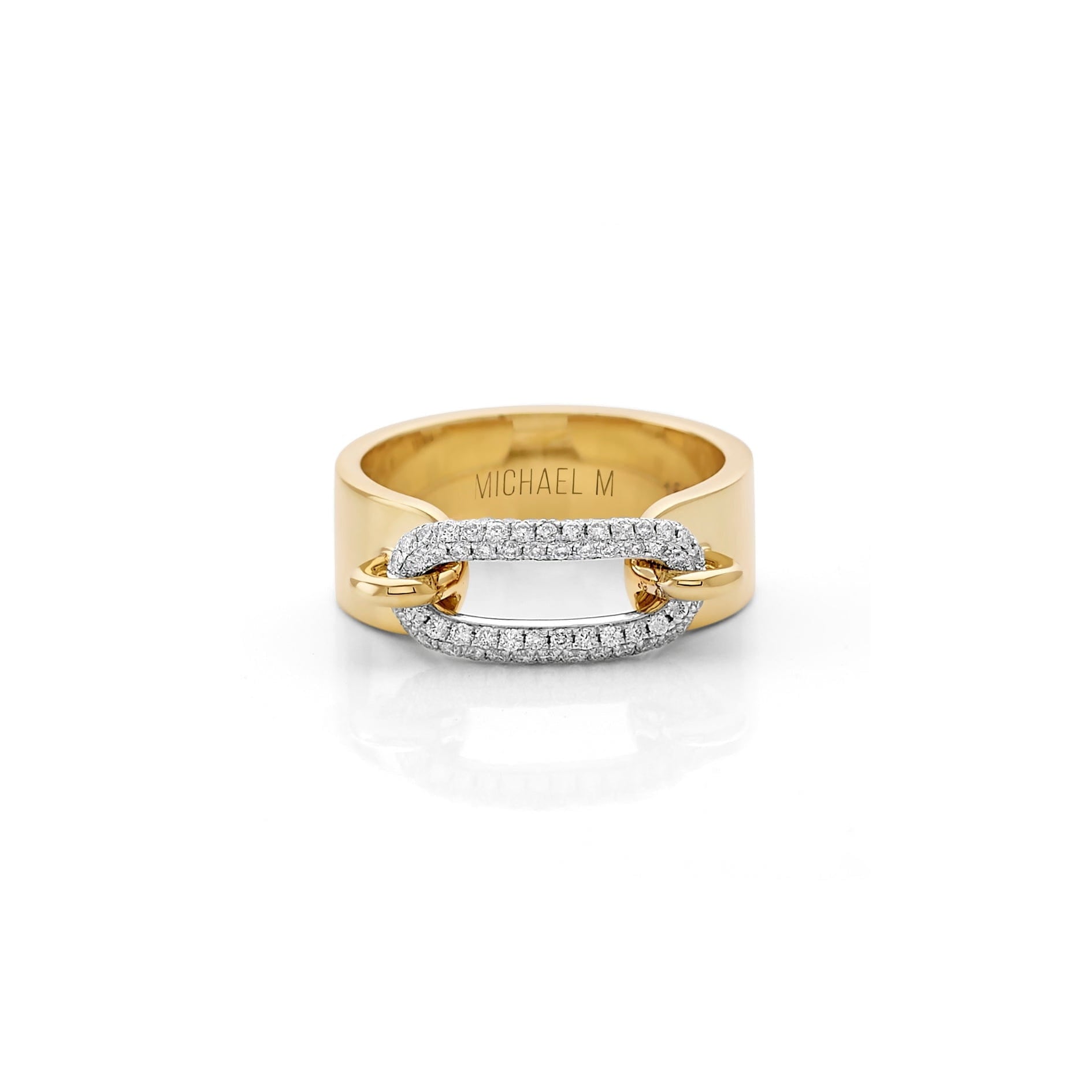 MICHAEL M Fashion Rings 14K Two-Tone Gold Pav√© Luxe Link Ring