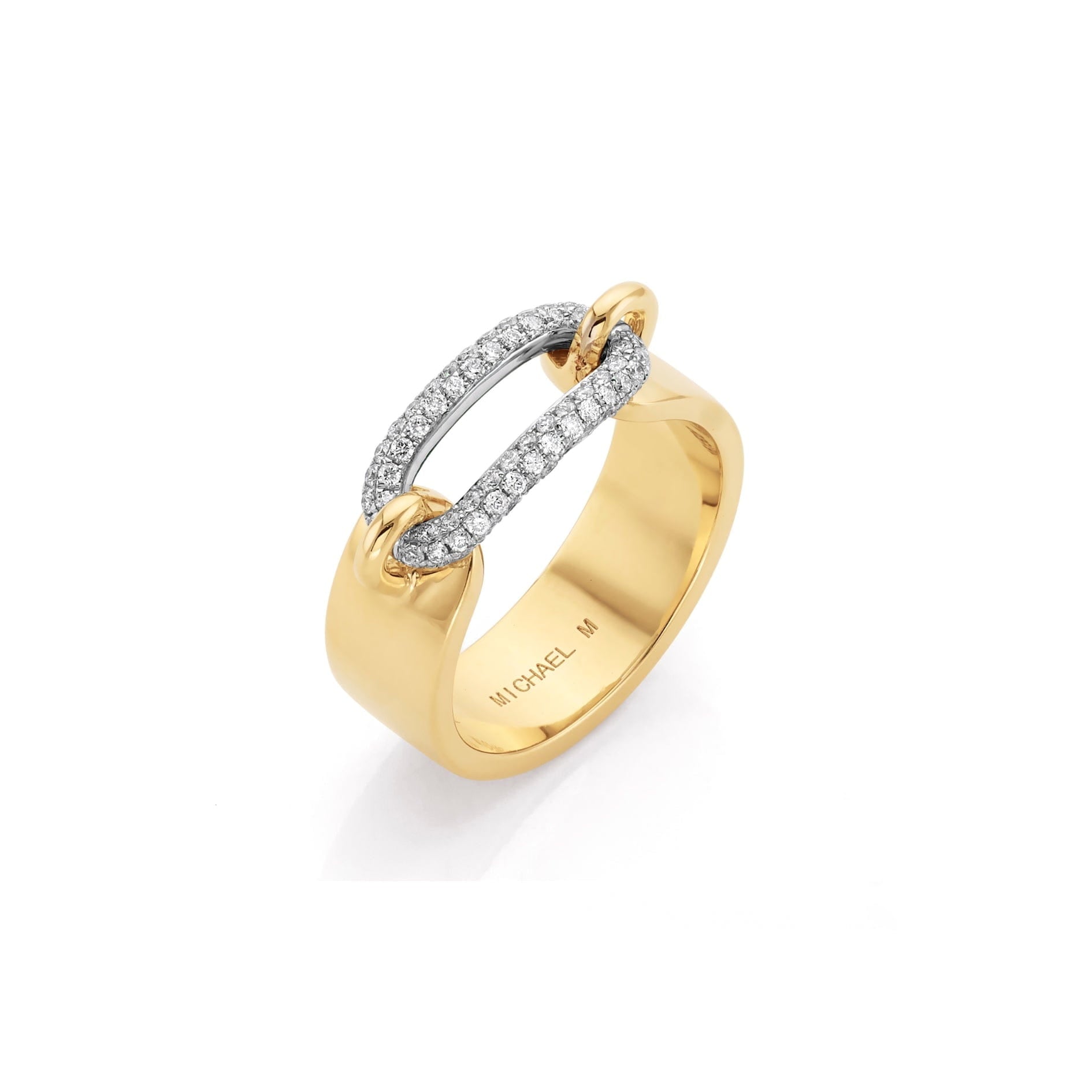 MICHAEL M Fashion Rings 14K Two-Tone Gold Pav√© Luxe Link Ring