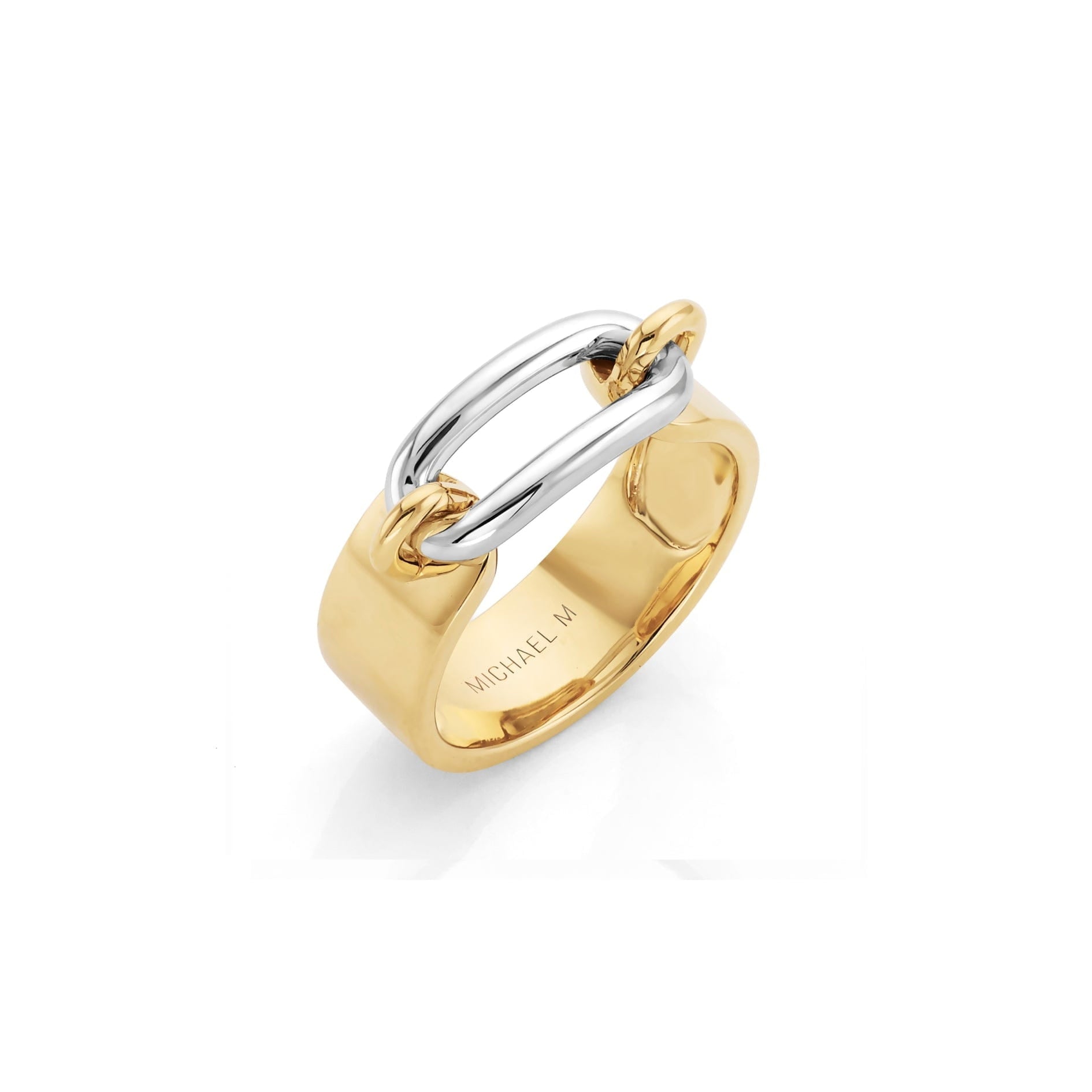 MICHAEL M Fashion Rings 14K Two-Tone Gold Two Tone Luxe Link Ring