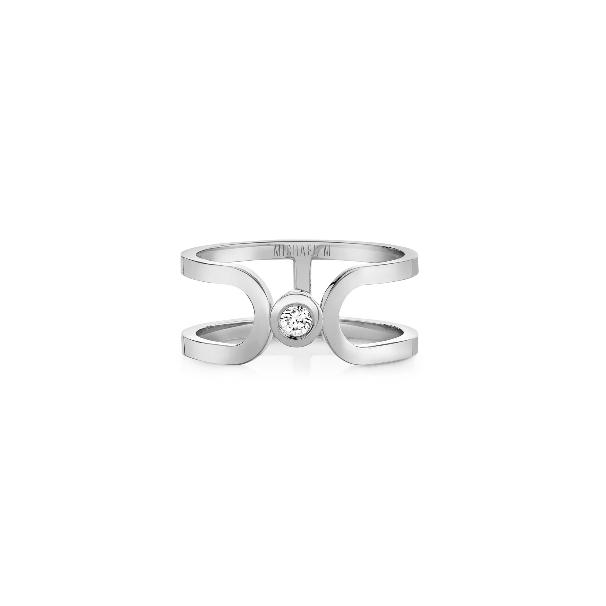 MICHAEL M Fashion Rings 14K White Gold / 4 Alignment Ring F359