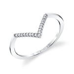 MICHAEL M Fashion Rings 14K White Gold / 4 Diamond V Ring F283-WG4