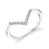MICHAEL M Fashion Rings 14K White Gold / 4 Diamond V Ring F283-WG4