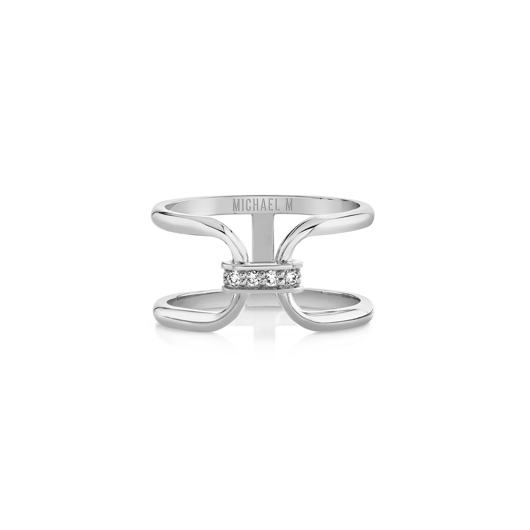 MICHAEL M Fashion Rings 14K White Gold / 4 Linked At Last Ring F357