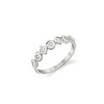 MICHAEL M Fashion Rings 14K White Gold / 4 Mixed Shape Bezel Ring F420