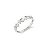 MICHAEL M Fashion Rings 14K White Gold / 4 Mixed Shape Bezel Ring F420