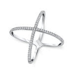 MICHAEL M Fashion Rings 14K White Gold / 4 Open Criss Cross Diamond Ring F280-WG4