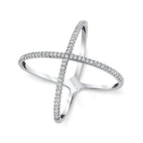 MICHAEL M Fashion Rings 14K White Gold / 4 Open Criss Cross Diamond Ring F280-WG4