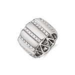 MICHAEL M Fashion Rings 14K White Gold / 4 Orb Ribbed Ring F530