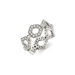MICHAEL M Fashion Rings 14K White Gold / 4 Pavé Hex Infinity Band F505