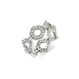 MICHAEL M Fashion Rings 14K White Gold / 4 Pavé Hex Infinity Band F505