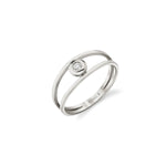 MICHAEL M Fashion Rings 14K White Gold / 4 Round Bezel Double Shank Ring F406